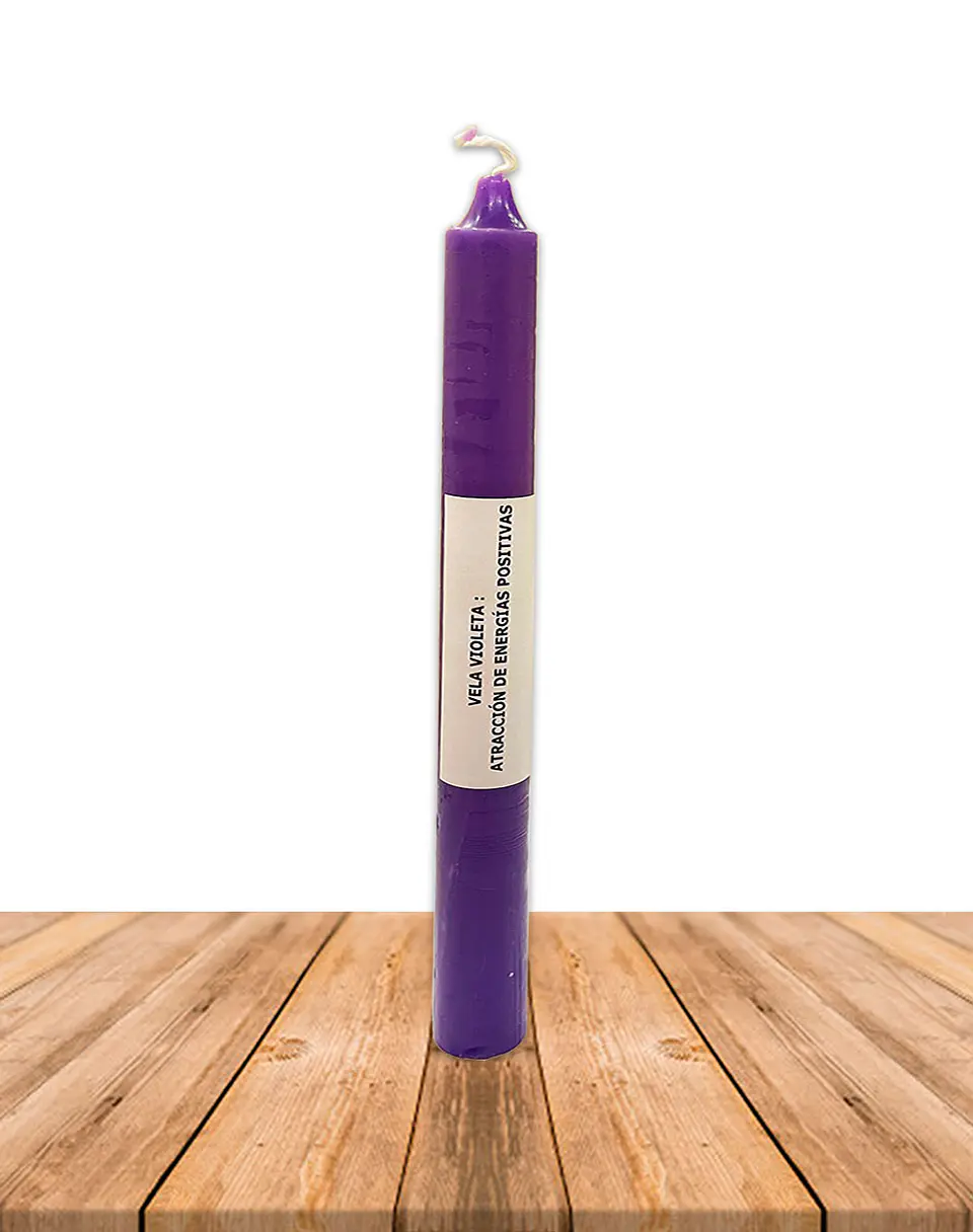 Vela Lisa Esotérica Color Violeta Larga Duración 2