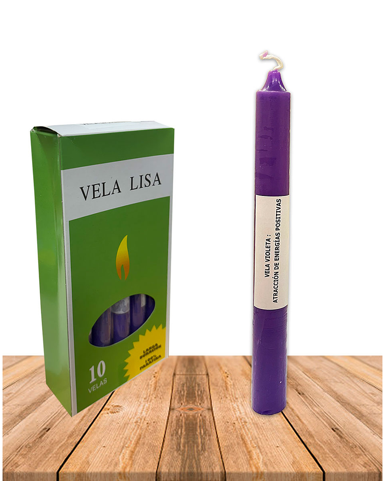 Vela Lisa Esotérica Color Violeta Larga Duración