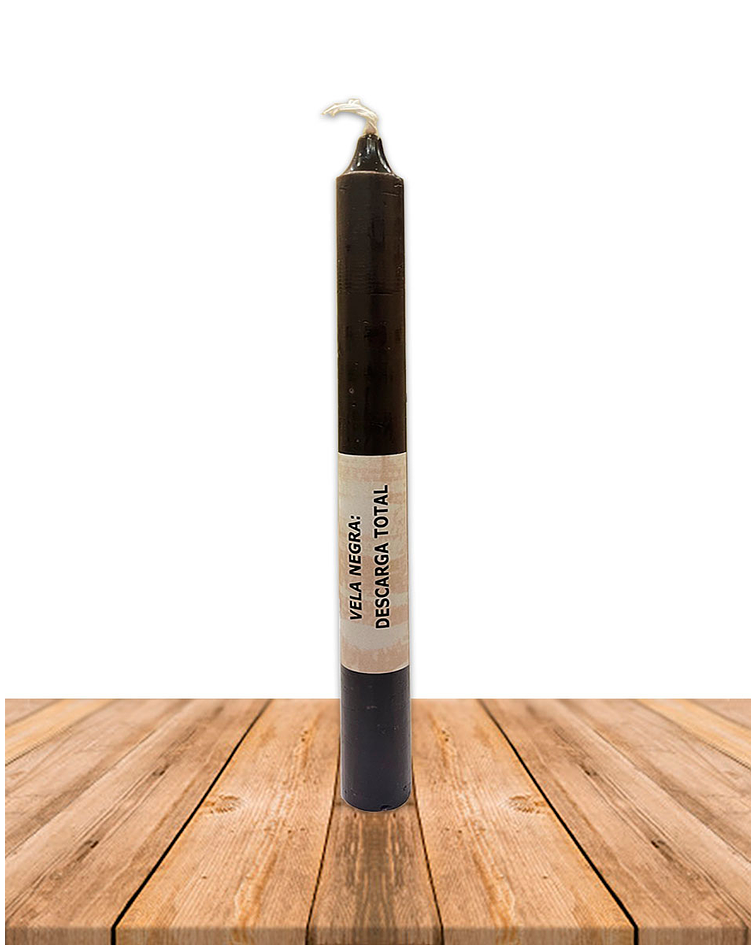 Vela Lisa Esotérica Color Negra Larga Duración