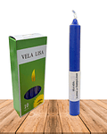 Vela Lisa Esotérica Color Azul Larga Duración.