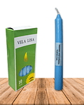 Vela Lisa Esotérica Color Celeste Larga Duración