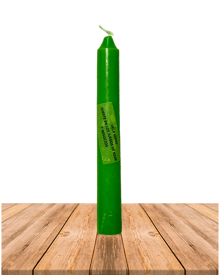 Vela Lisa Esotérica Color Verde Larga Duración