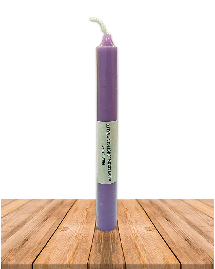Vela Lisa Esotérica Color Lila Larga Duración