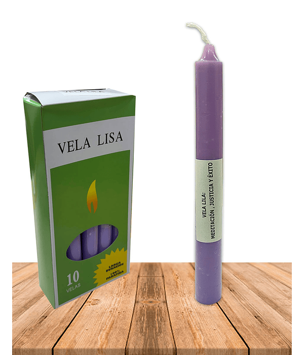 Vela Lisa Esotérica Color Lila Larga Duración