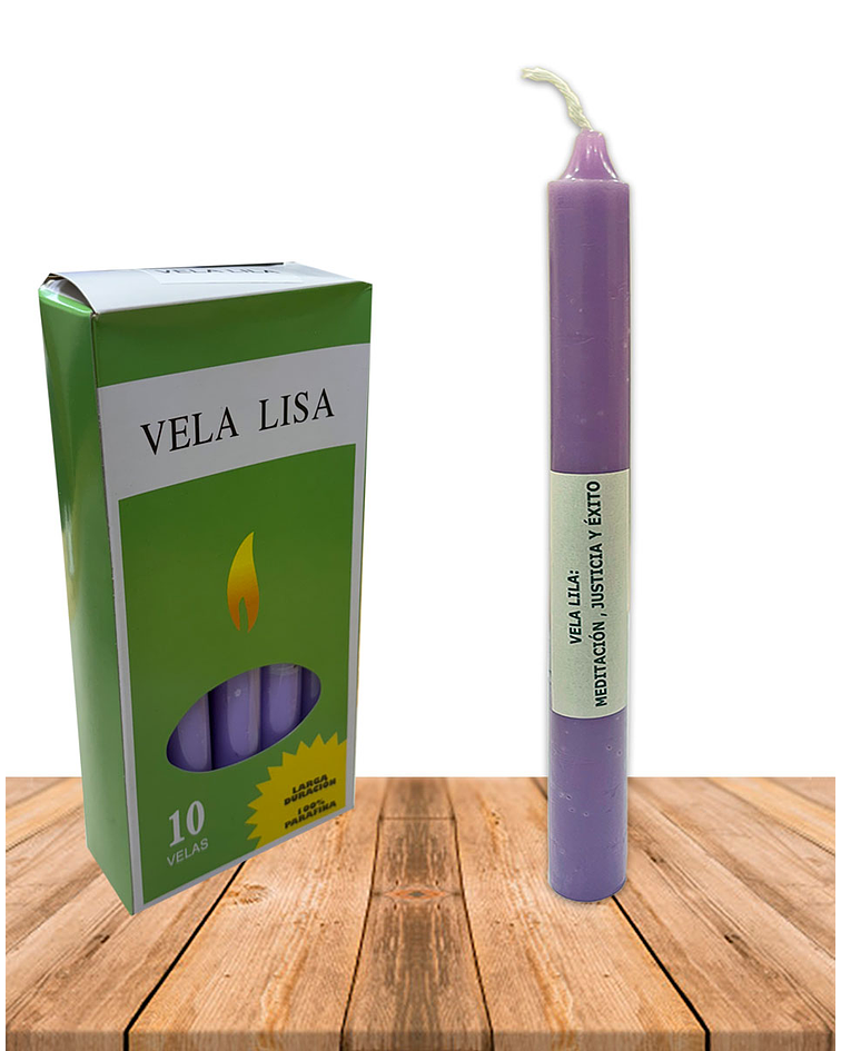 Vela Lisa Esotérica Color Lila Larga Duración
