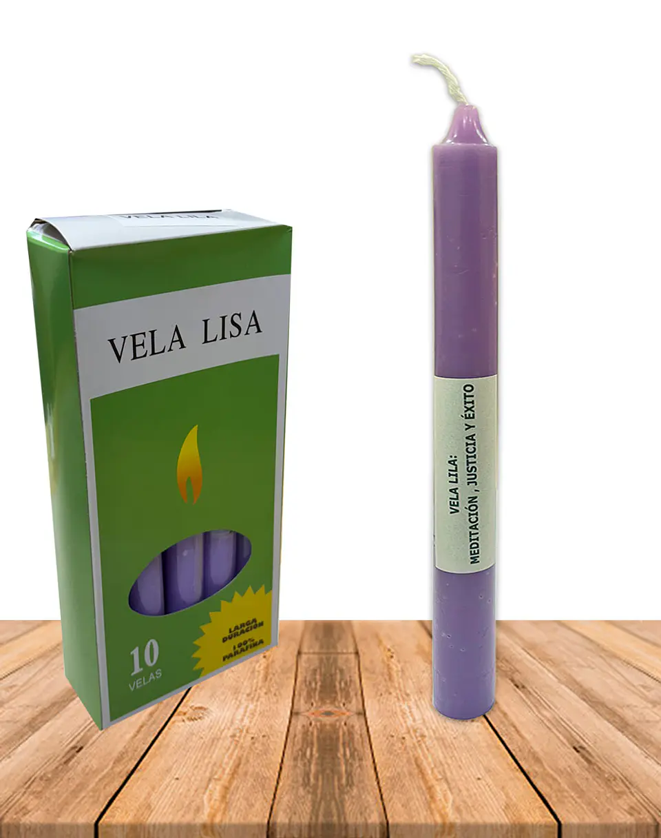 Vela Lisa Esotérica Color Lila Larga Duración 1