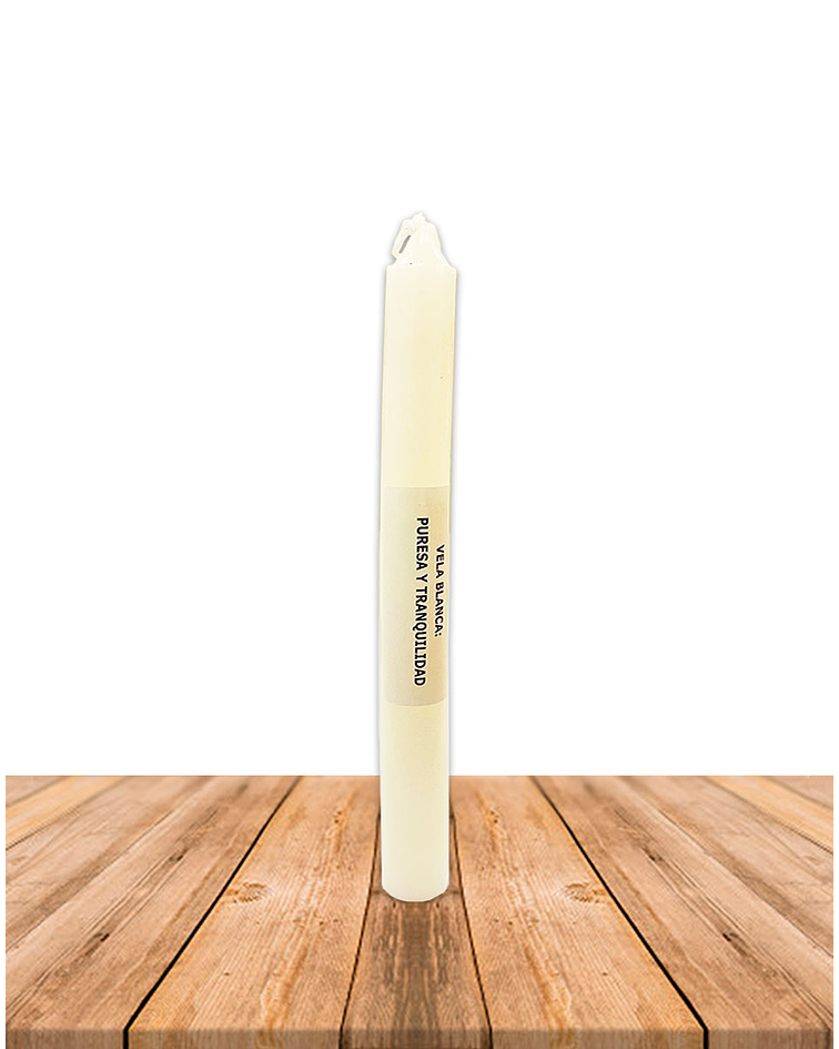 Vela Lisa Esotérica Color Blanca Larga Duración