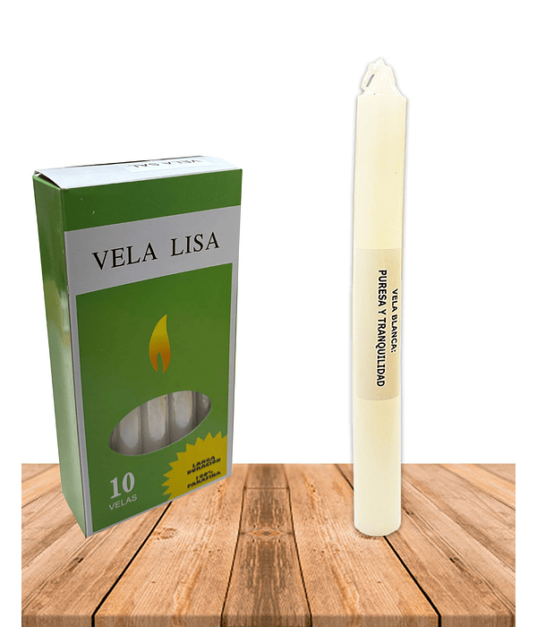 Vela Lisa Esotérica Color Blanca Larga Duración