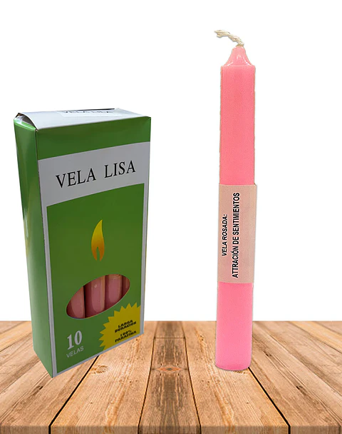 Vela Lisa Esotérica Color Rosado Larga Duración