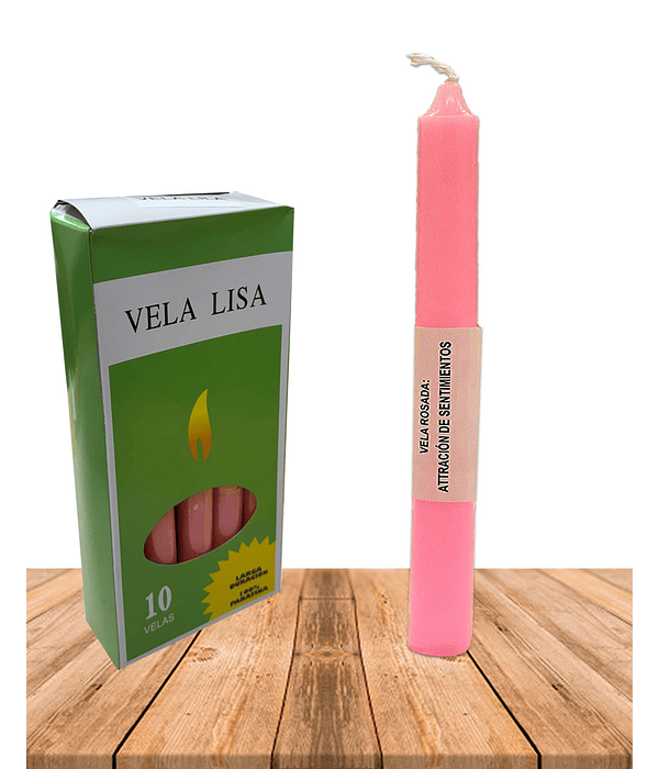 Vela Lisa Esotérica Color Rosado Larga Duración