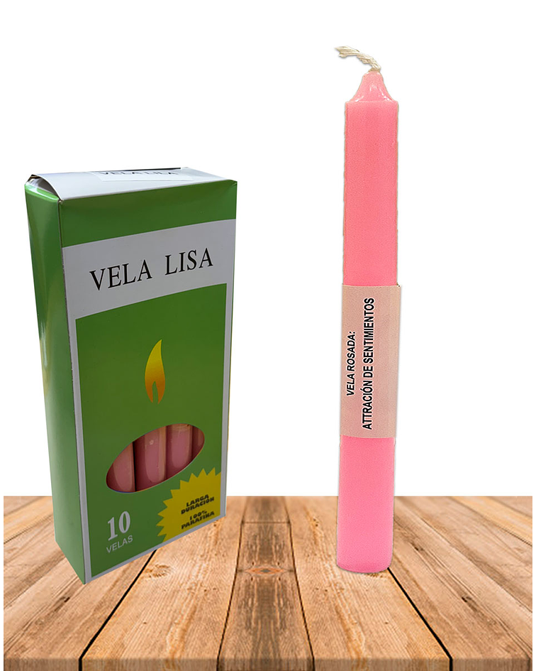 Vela Lisa Esotérica Color Rosado Larga Duración