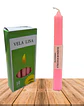 Vela Lisa Esotérica Color Rosado Larga Duración - Miniatura 1