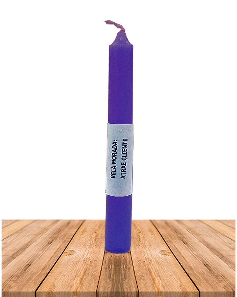 Vela Lisa Esotérica Color Morada Larga Duración