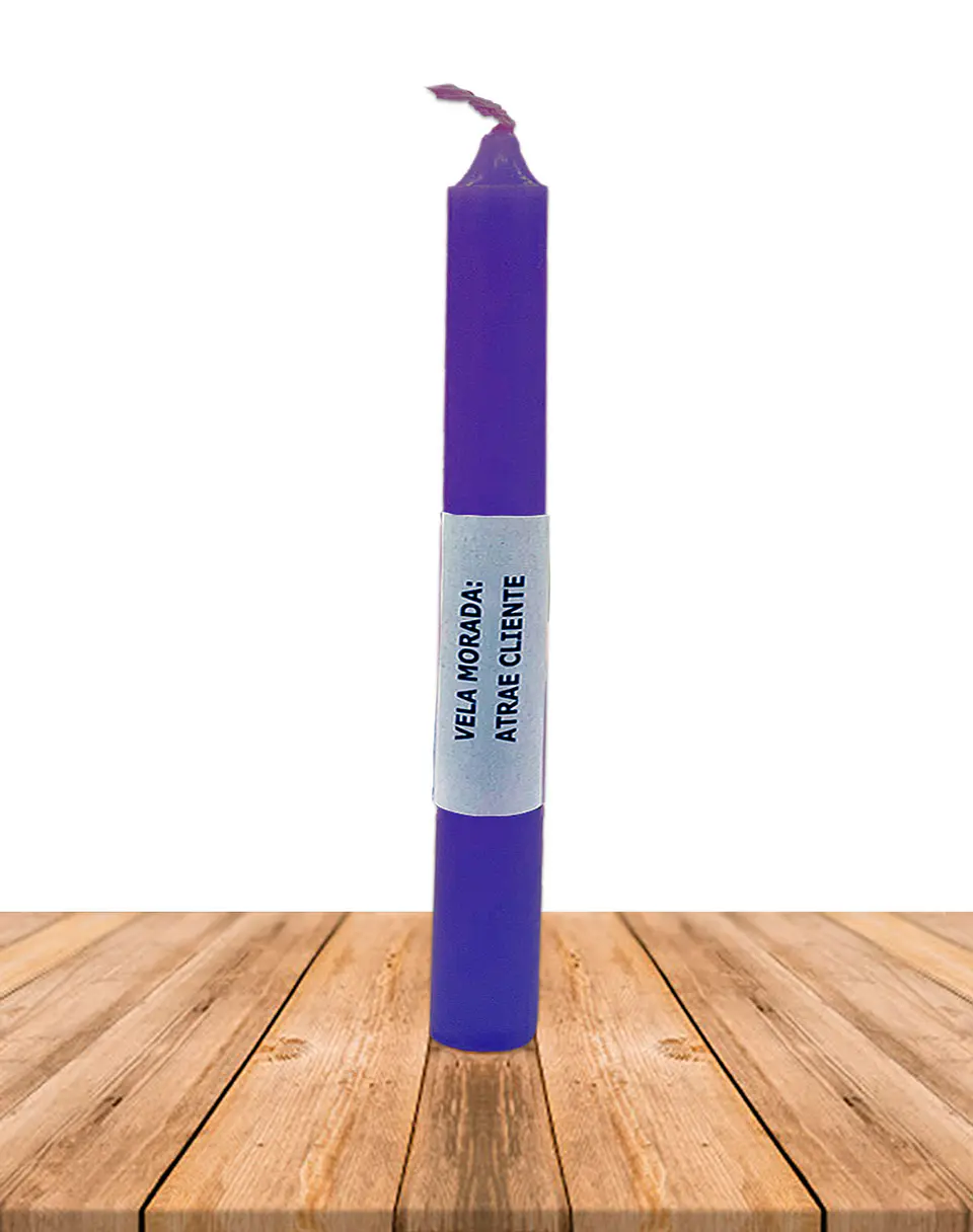 Vela Lisa Esotérica Color Morada Larga Duración 2