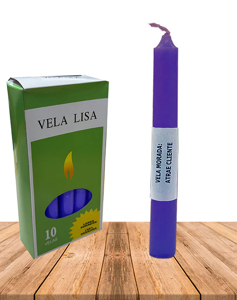 Vela Lisa Esotérica Color Morada Larga Duración