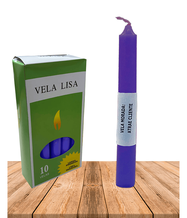 Vela Lisa Esotérica Color Morada Larga Duración
