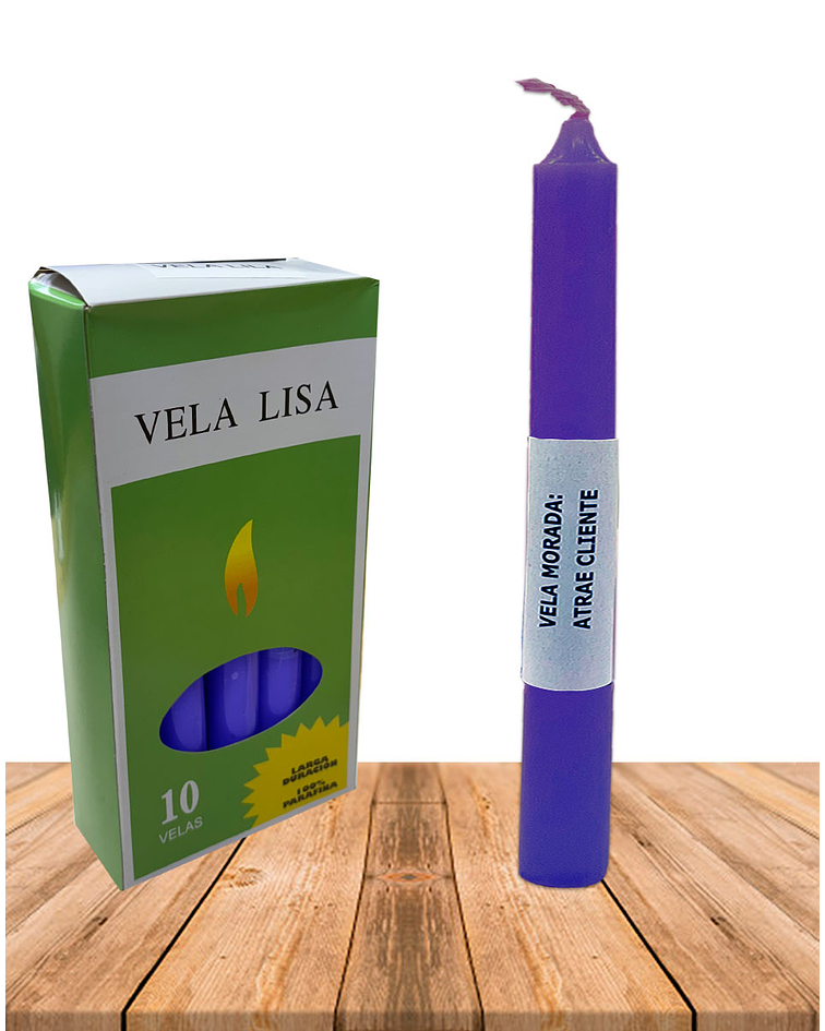 Vela Lisa Esotérica Color Morada Larga Duración
