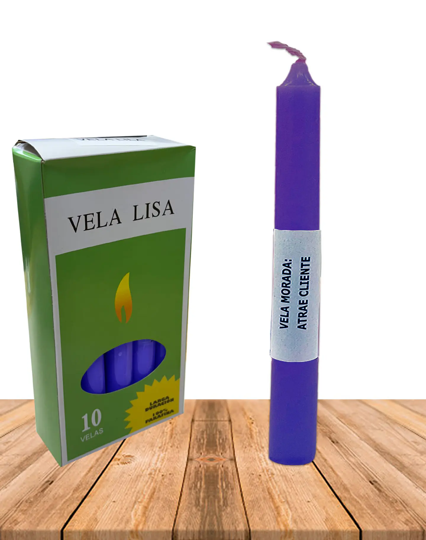 Vela Lisa Esotérica Color Morada Larga Duración 1