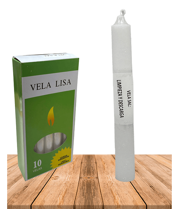 Vela Lisa Esotérica Sal Larga Duración