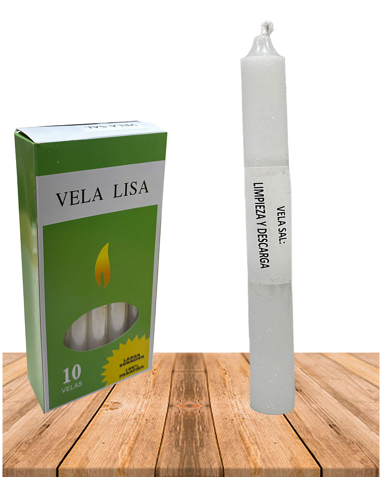 Vela Lisa Esotérica Sal Larga Duración