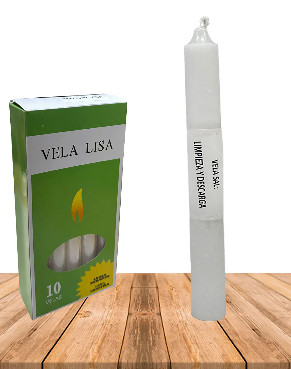 Vela Lisa Esotérica Sal Larga Duración 1