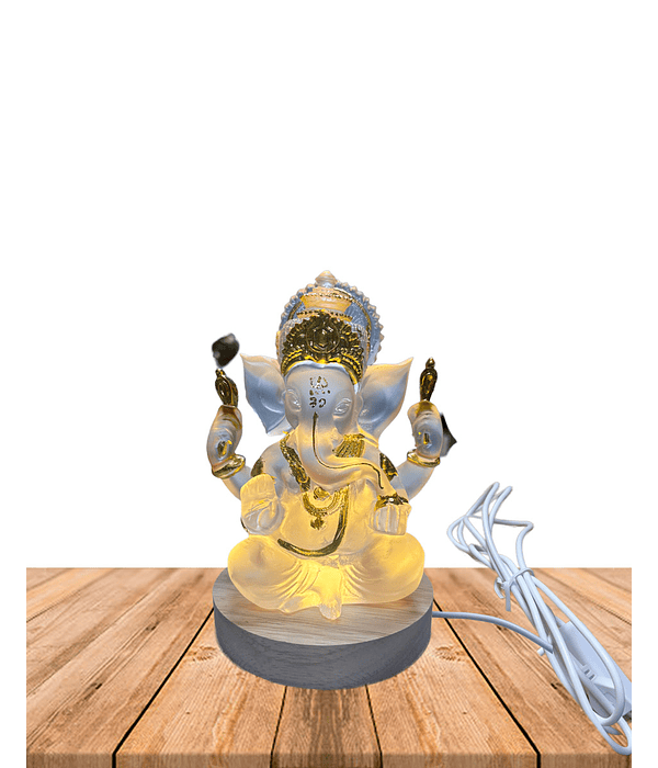 Figura Ganesha con Luz 13 cm