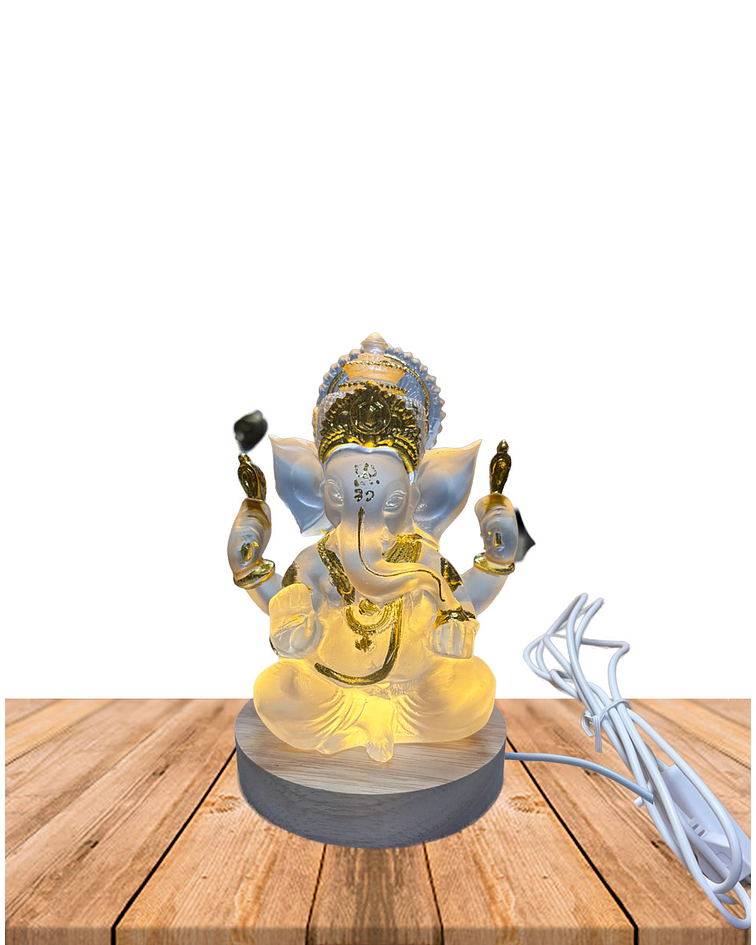 Figura Ganesha con Luz 13 cm