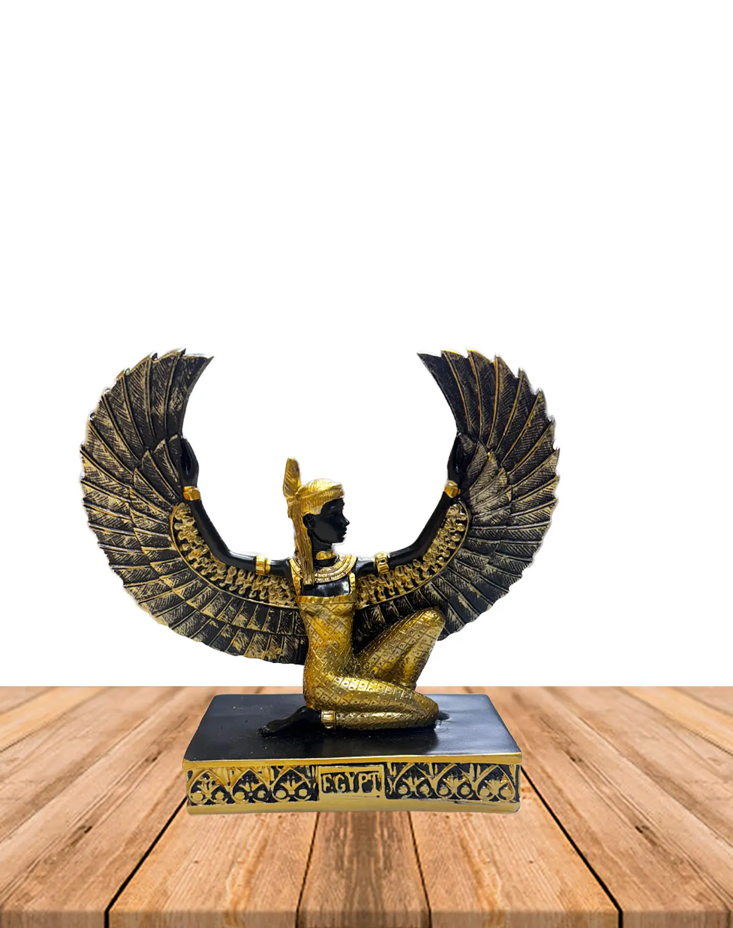 Figura Diosa Egipcia Isis- Negra con Dorado 1