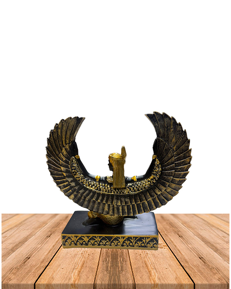 Figura Diosa Egipcia Isis- Negra con Dorado
