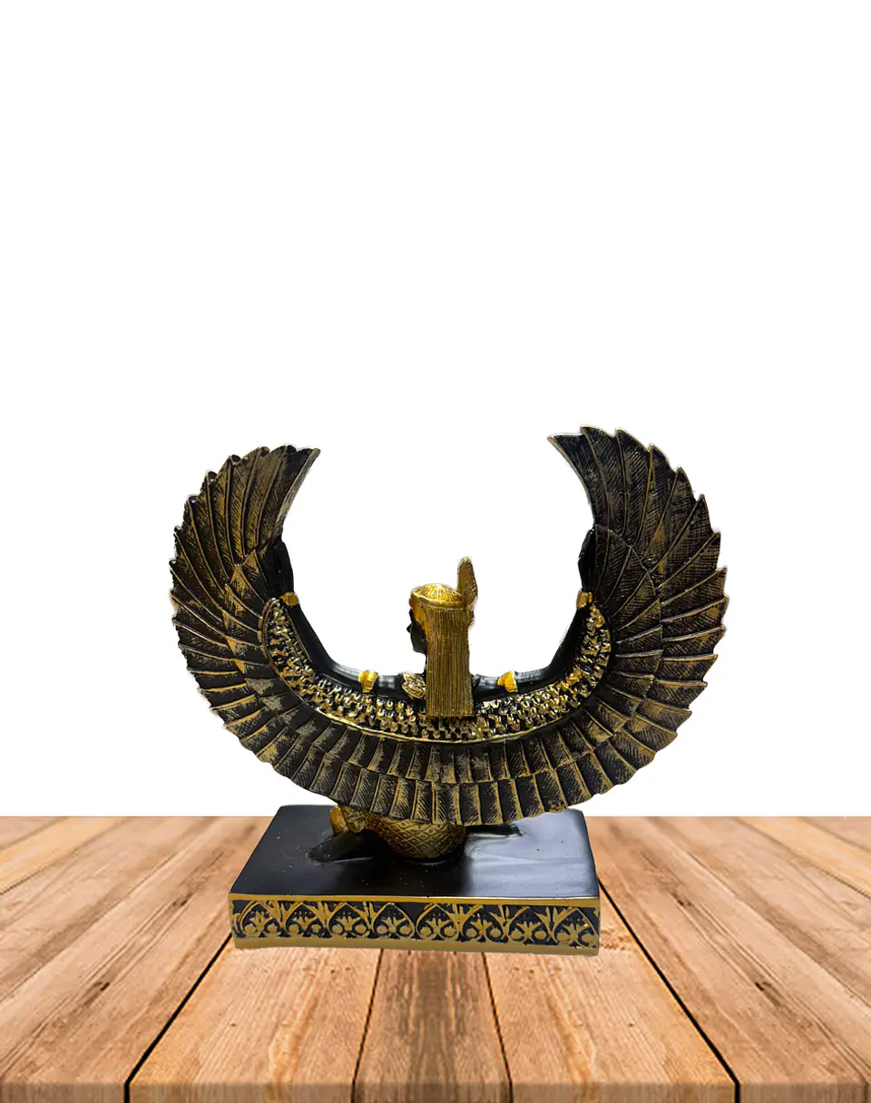 Figura Diosa Egipcia Isis- Negra con Dorado 2