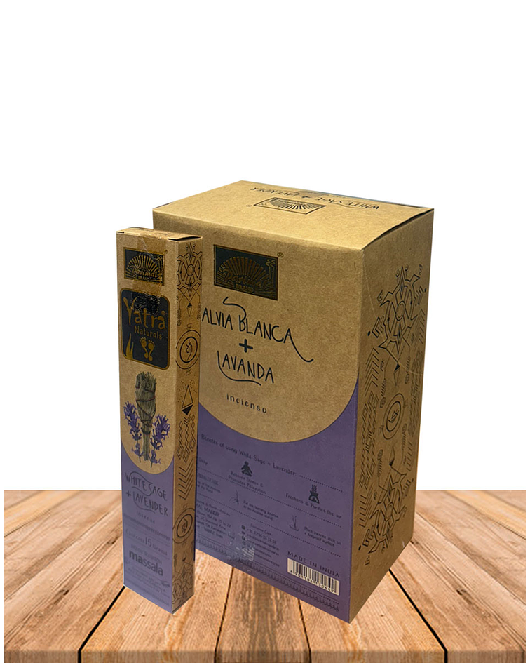 Incienso Yatra Naturals Salvia Blanca & Lavanda 15gr