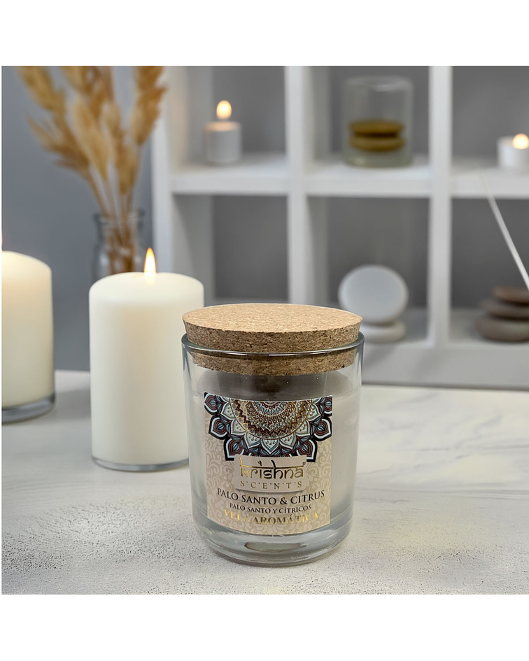 Vela Aromática  Krishna 120 GR - Palo Santo & Citrus