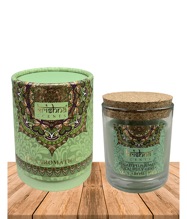 Vela Aromática  Krishna 120 GR - Eucalipto Menta