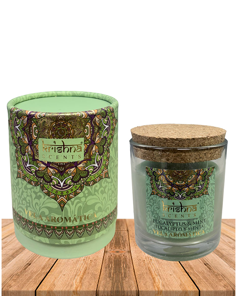 Vela Aromática  Krishna 120 GR - Eucalipto Menta