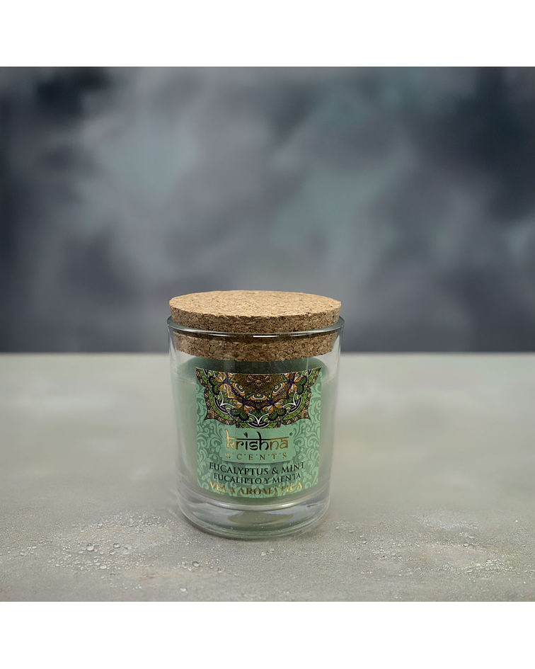 Vela Aromática  Krishna 120 GR - Eucalipto Menta