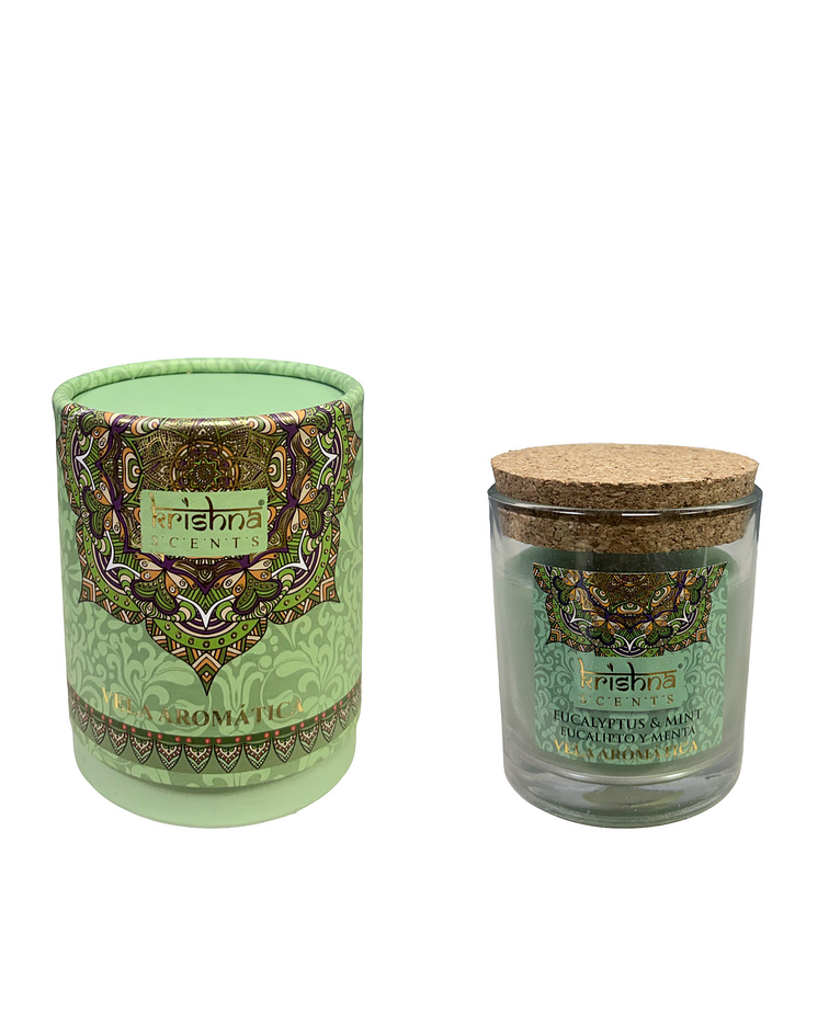 Vela Aromática  Krishna 120 GR - Eucalipto Menta