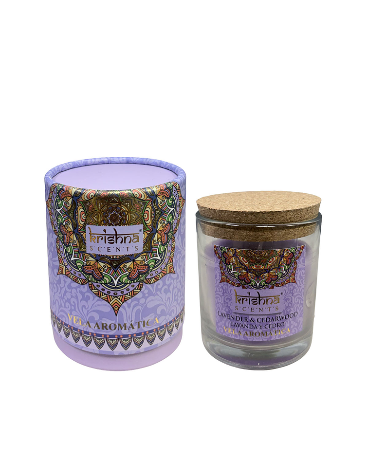 Vela Aromática  Krishna 120 GR - Lavanda Cedro