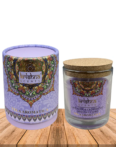 Vela Aromática Krishna 120 GR - Lavanda Cedro