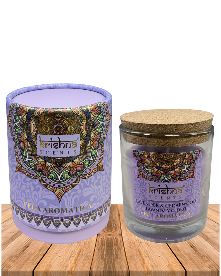 Vela Aromática  Krishna 120 GR - Lavanda Cedro