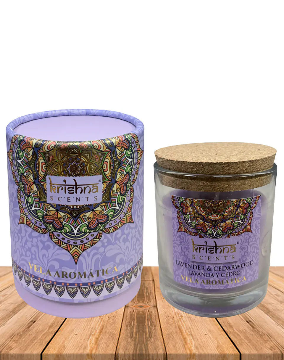 Vela Aromática Krishna 120 GR - Lavanda Cedro 1