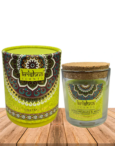 Vela Aromática Krishna 120 GR - Lemon Grass & Menta