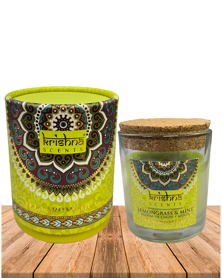 Vela Aromática  Krishna 120 GR - Lemon Grass y Menta