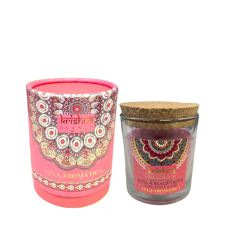 Vela Aromática Krishna 120 GR - Rosa & Oudh Negro 4