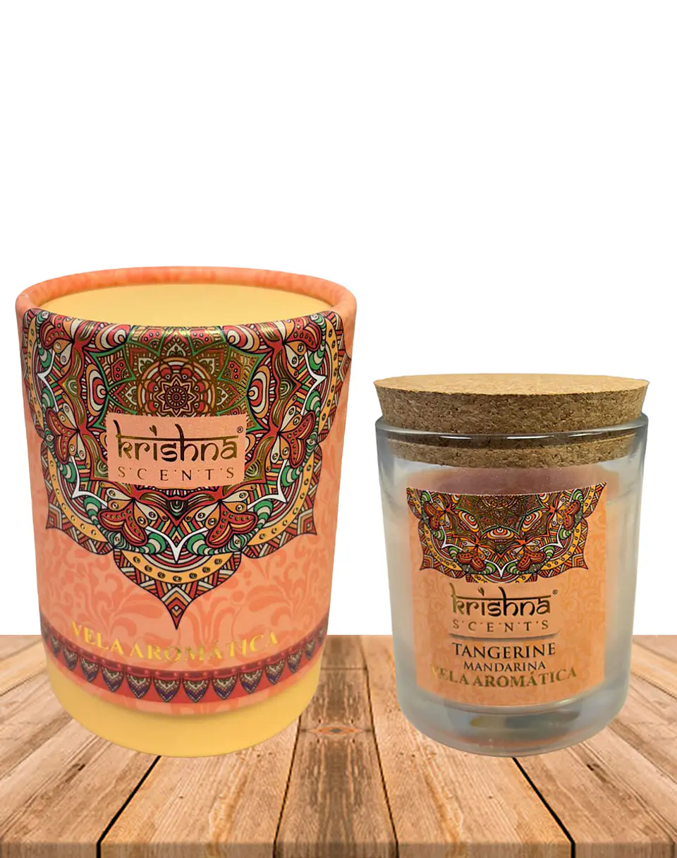 Vela Aromática  Krishna 120 GR - Mandarina 1