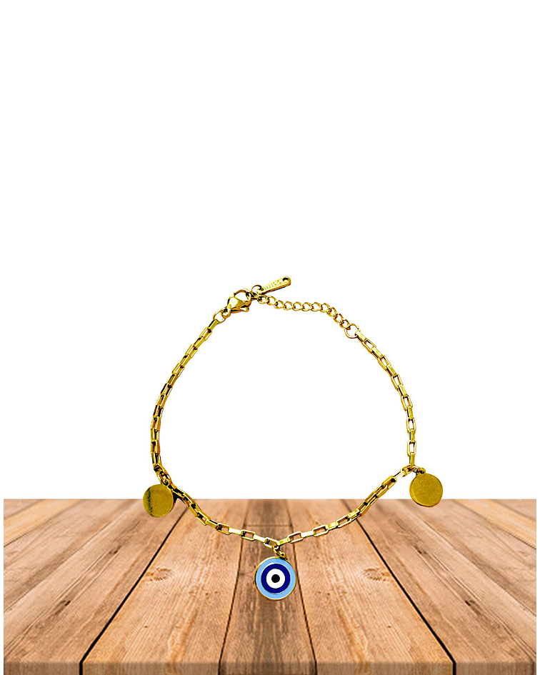 Brazalete de Acero inoxidable Tercer Ojo Dorado.