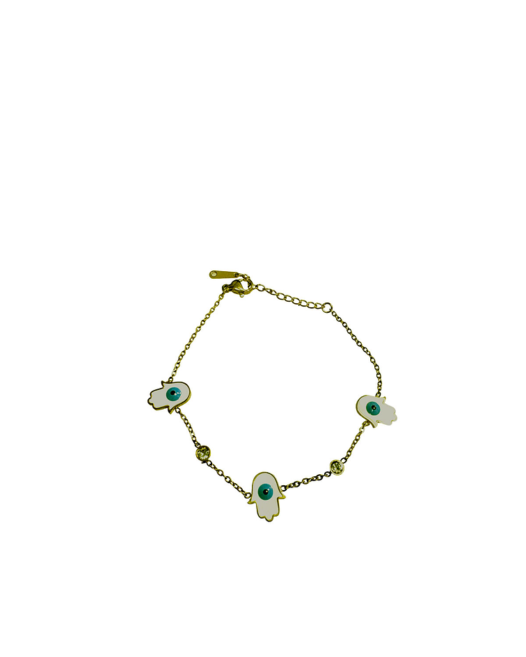 Brazalete / Tobillera de Acero inoxidable Mano de Fatima.