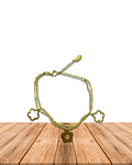 Brazalete de Acero inoxidable 2 líneas Flor