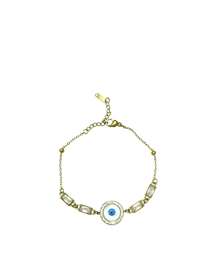 Brazalete de Acero inoxidable tercer ojo y diamantes