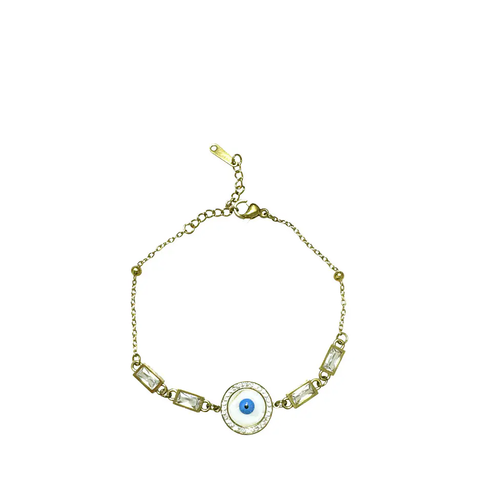 Brazalete de Acero inoxidable tercer ojo y diamantes 4