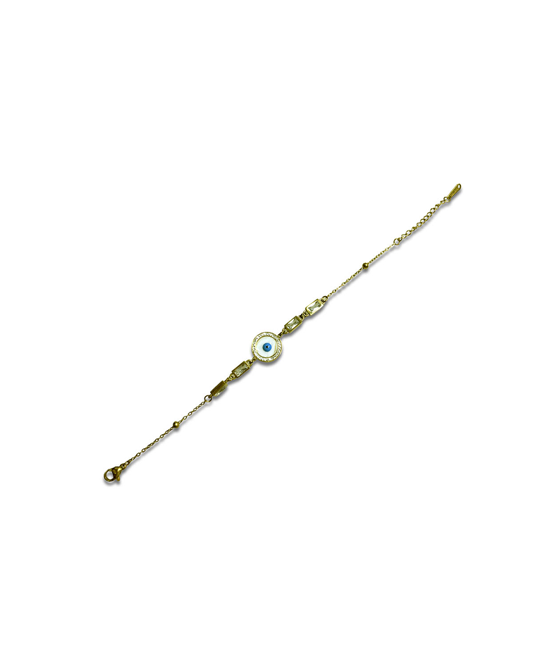 Brazalete de Acero inoxidable tercer ojo y diamantes